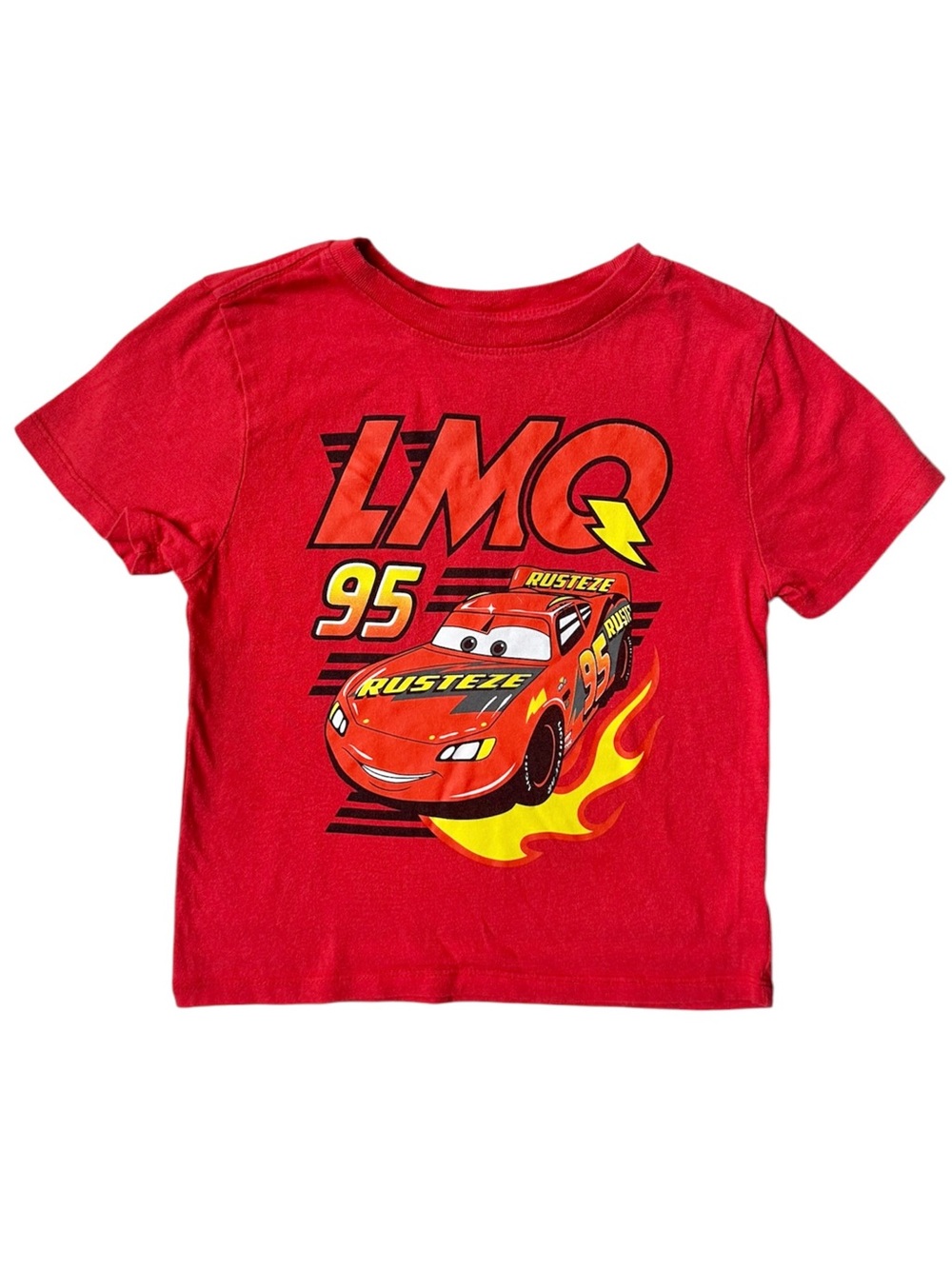 Disney Cars Boys 4T Lightning McQueen Red Cotton Short sleeve shirt